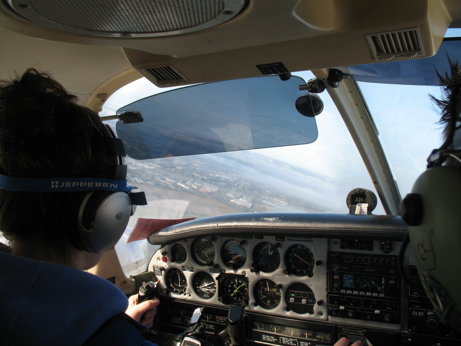 Naomi Jones flying an IFR departure from Langley Airport.  Langley Flying School.